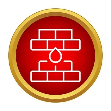 Firewall system icon portraying digital data security network Stock Illustration