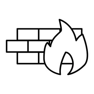 Firewall thin line icon. Fire safety vector illustration isolated on white Stock Illustration