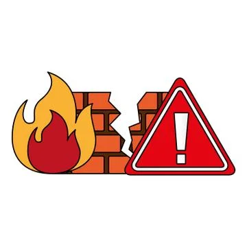 Firewall warning cyber security digital Illustrazione stock