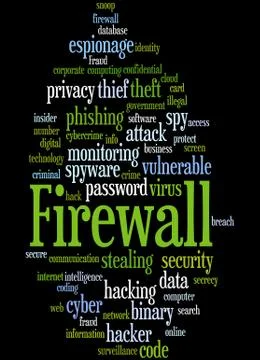 Firewall, word cloud concept Stock Illustration