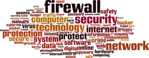 Firewall word cloud Stock Illustration