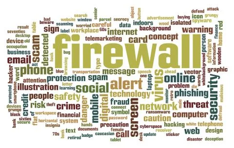 Firewall word cloud Stock Illustration