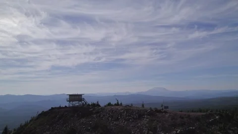 Firewatch Tower In the Mountains Stock Footage 246337327