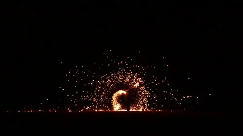 Firewire Catherine Wheel Slow Motion Stock Footage 39860230
