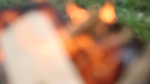 The firewood burning in a brazier closeup Stock Footage 72706541