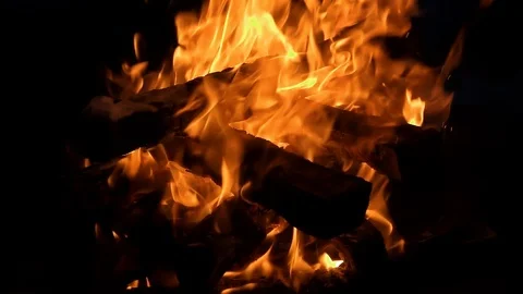 Firewood burning in the fire 動画素材 103837412