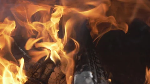 Firewood is burning. the fire Видео 156328090
