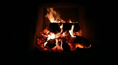 Firewood is burning in the fireplace. Stock-Footage 168768220