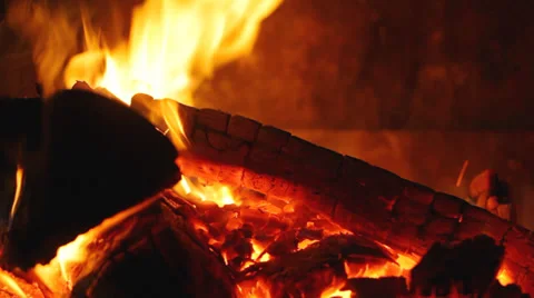 Firewood burning Stock Footage 35736880