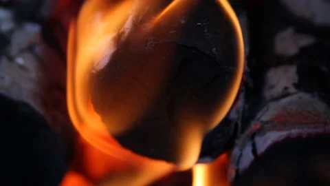 Firewood is burning Stock Footage 132327245