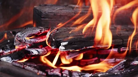 The firewood is burning Video stock 286837270
