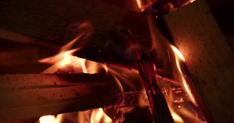The firewood is burning Stock Footage 286837281