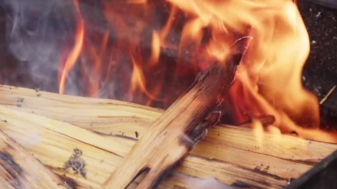 The firewood is burning Stock Footage 286837969