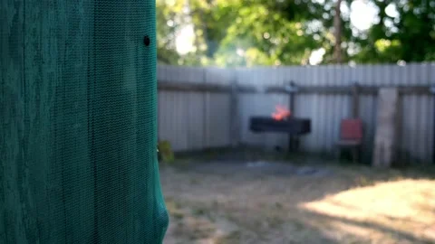 Firewood is burning in the grill Stock Footage 196822099