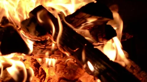 Firewood burning in the oven Stock Footage 50821254