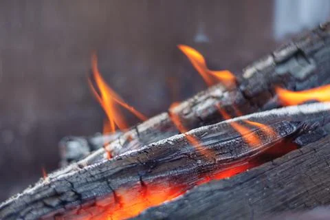 Firewood is burning Stock Photos