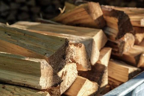 Firewood close-up. Stock Photos