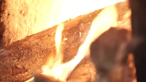 Firewood consumed by fire Stock Footage 259271097