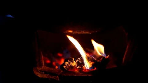 Firewood in cooking Stock Footage 76480689