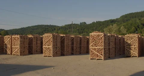 Firewood crates Stock Footage 283403779