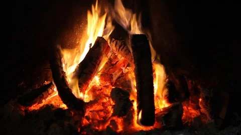 Firewood fire Stock Footage 100142676