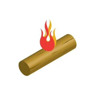 Firewood On Fire Stock Illustration