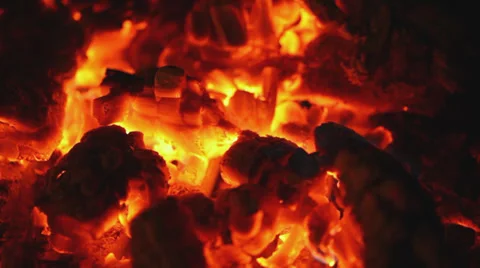 Firewood on fireplace Stock Footage 35867551