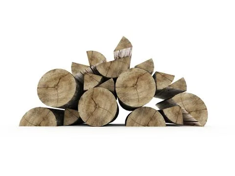 Firewood isolated on white background Illustrazione stock