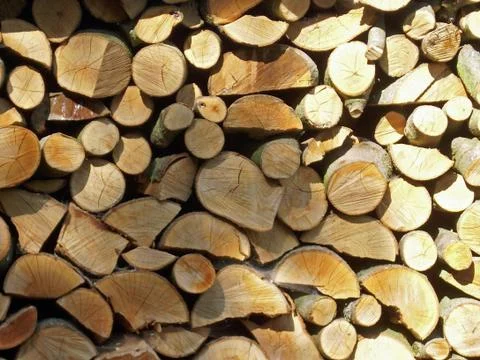 Firewood log stack Stock Photos