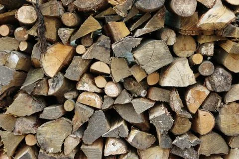 Firewood log stack Stock Photos