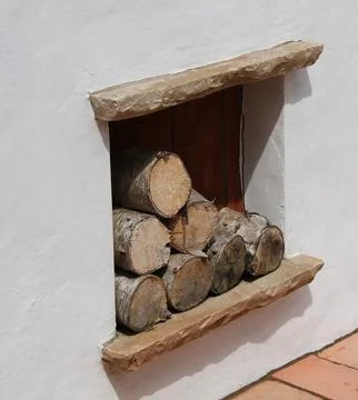 Firewood Log Store. Stock Photos