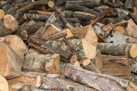 Firewood logs background Stock Photos