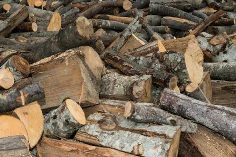 Firewood logs background Foto stock