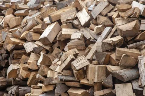 Firewood in a mess texture background Stock Photos