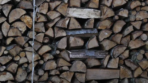 Firewood Pan Right Video stock 34357756