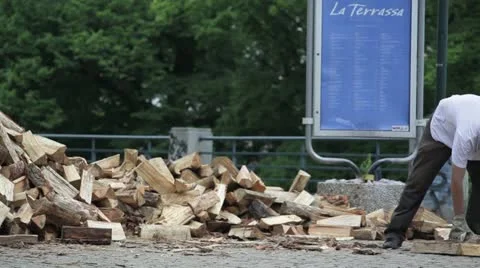 Firewood in Prague Stock Footage 11345284