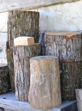 Firewood ready to split Stock Photos