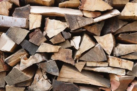 Firewood stack closeup Stock Photos