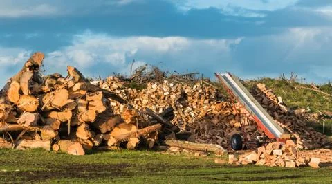 Firewood Stack Stock Photos