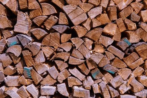 Firewood Texture Close-up Stock Photos