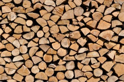 Firewood wall Stock Photos