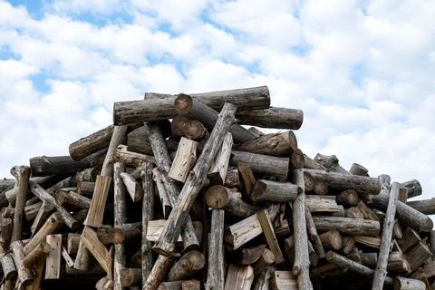 Firewood on a white background Stock Photos