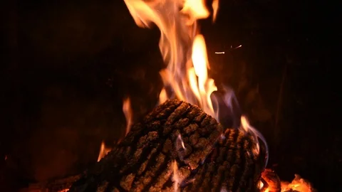 Firewoods in fireplace Stock Footage 104814112