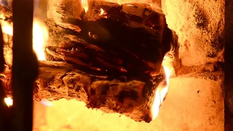 Firewoods in stove Stock Footage 81478967