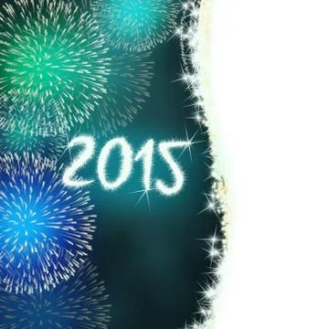 Firework 2015 happy new year Stock Illustration