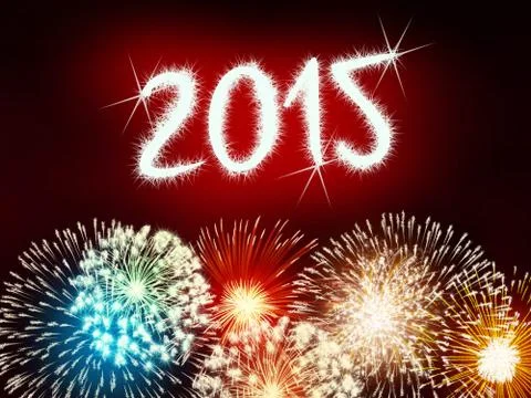 Firework 2015 happy new year Illustrazione stock