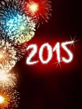 Firework 2015 happy new year Stock Illustration