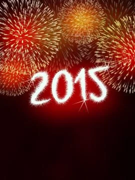 Firework 2015 happy new year Stock Illustration