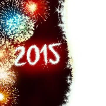 Firework 2015 happy new year Stock Illustration
