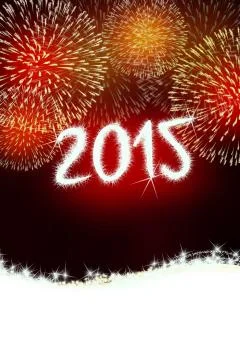 Firework 2015 happy new year Stock Illustration